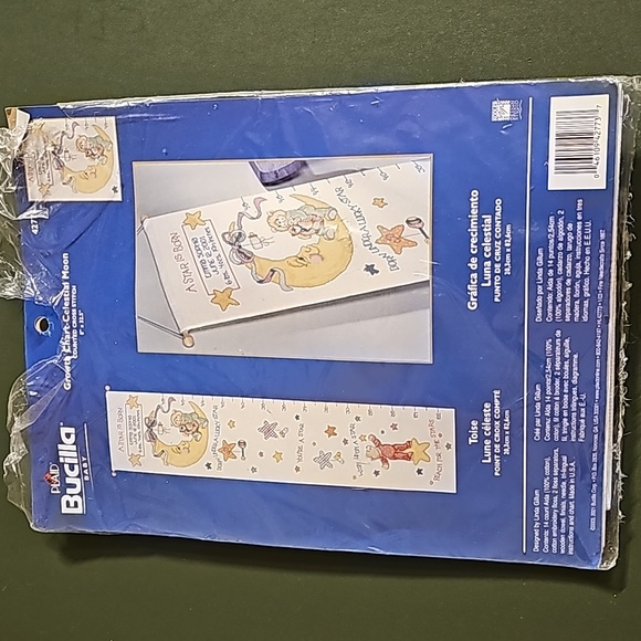 Plaid Bucilla Cross Stitch Kit Celestial Moon Growth Chart - Picture 1 of 6